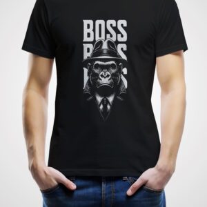 Gorilla Boss Graphic T-shirt - Black, M