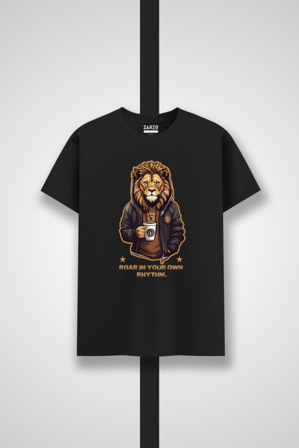 Lion with Coffee Funny T-shirt