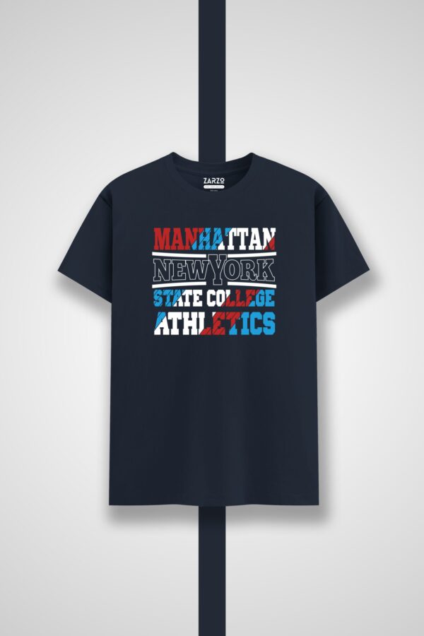 Manhattan Typography Round Neck T-shirt