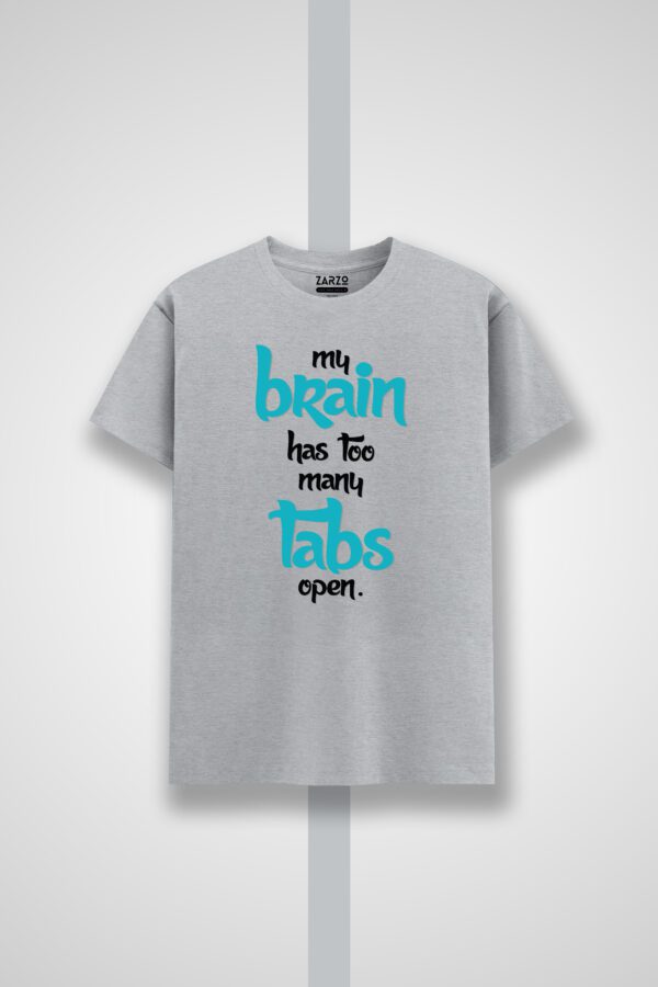 Brain Tabs Open Typography Round Neck T-shirt