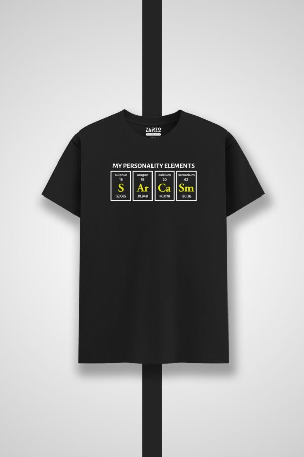 Sarcasm Typography Round Neck T-shirt