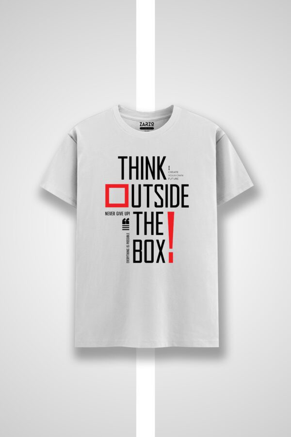Think Outside Motivational Round Neck T-shirt
