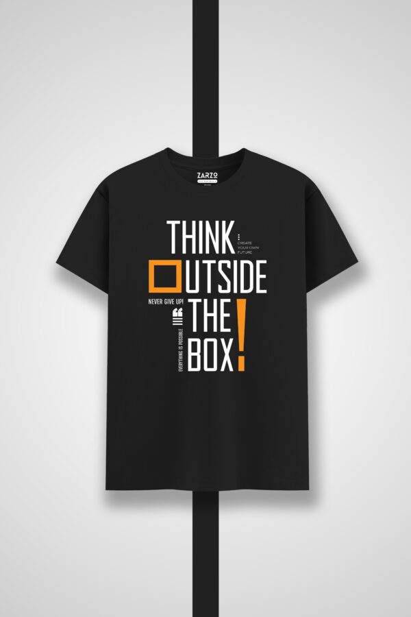 Think Outside Motivational Round Neck T-shirt