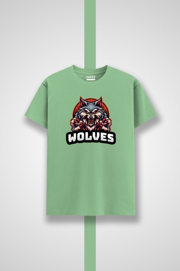 Wolves Logo Graphic Round Neck T-shirt